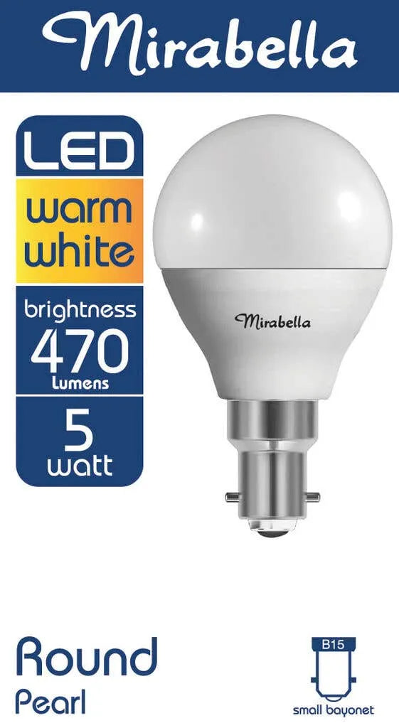 Mirabella LED Fancy Round Globe 5.5W SBC Warm White