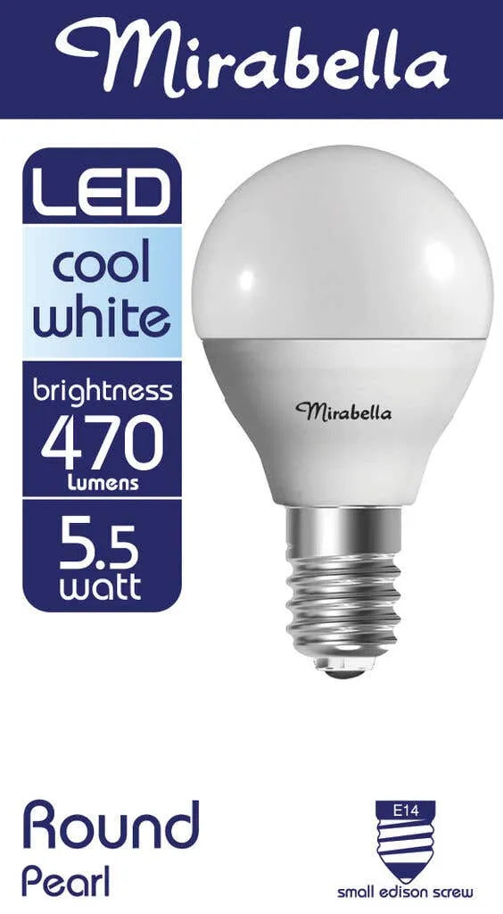 Mirabella LED Fancy Round Globe 5.5W SES Cool White
