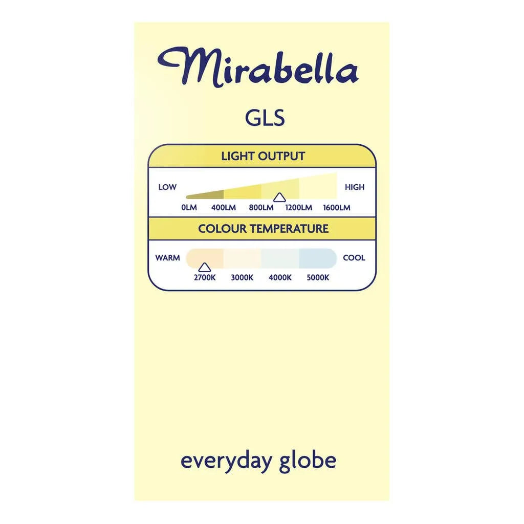 Mirabella LED Gloss 11W 1000Lumens 2700K ES Warm White - 2 Pack