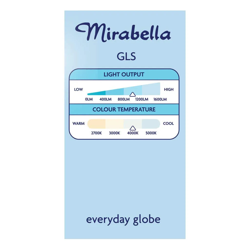 Mirabella LED Gloss 11W 1000Lumens 4000K ES Cool White - 2 Pack