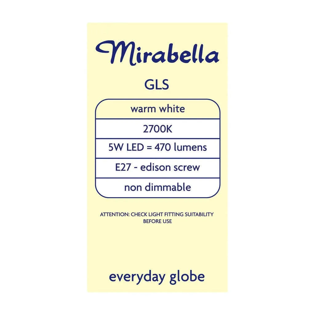 Mirabella LED Gloss 5W 470Lumens 2700K ES Warm White - 2 Pack