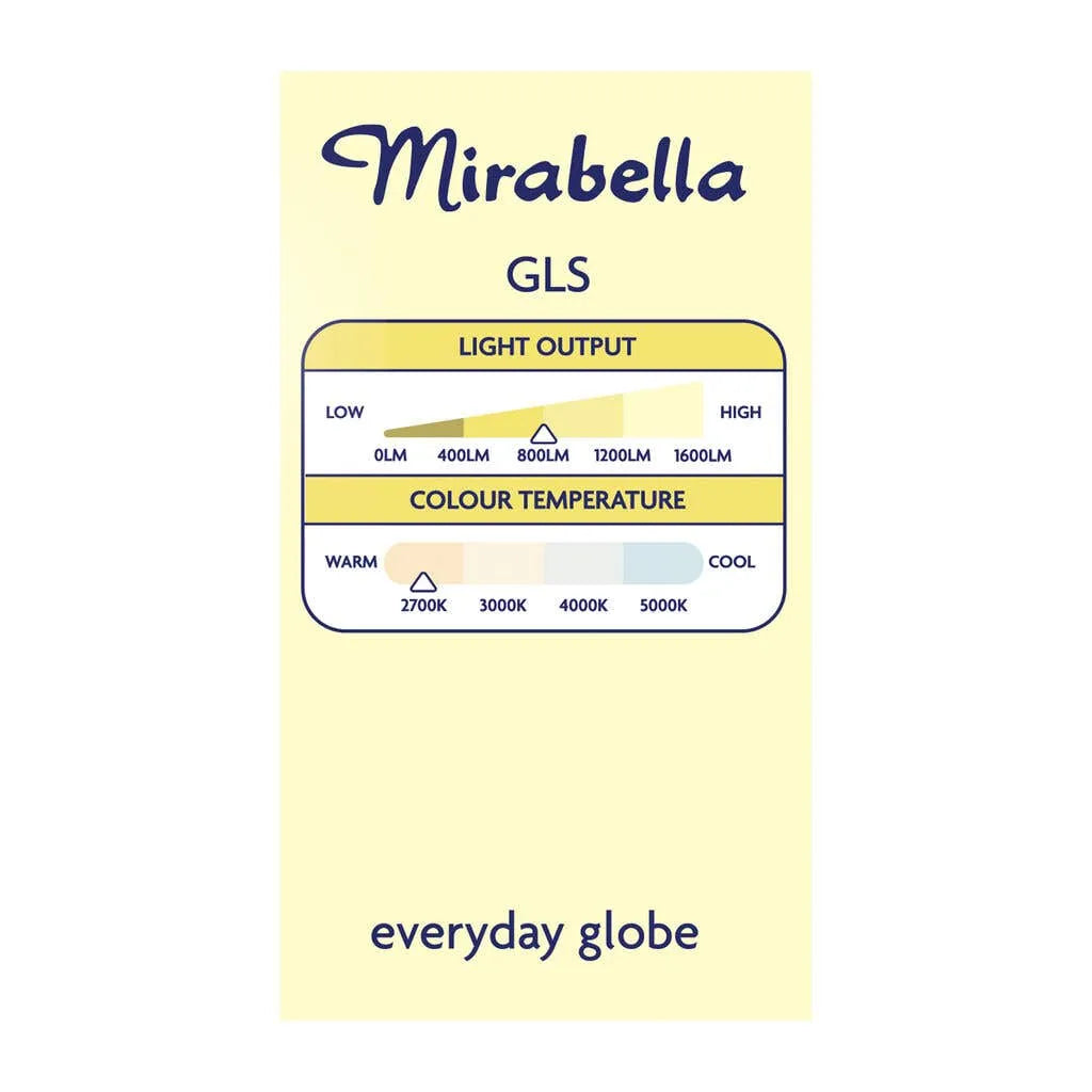 Mirabella LED Gloss 9W 806Lumens 2700K ES Warm White - 2 Pack