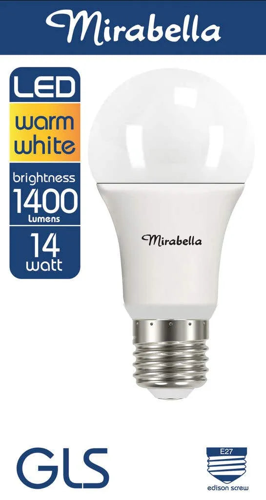 Mirabella LED Gloss Globe 14W ES Warm White