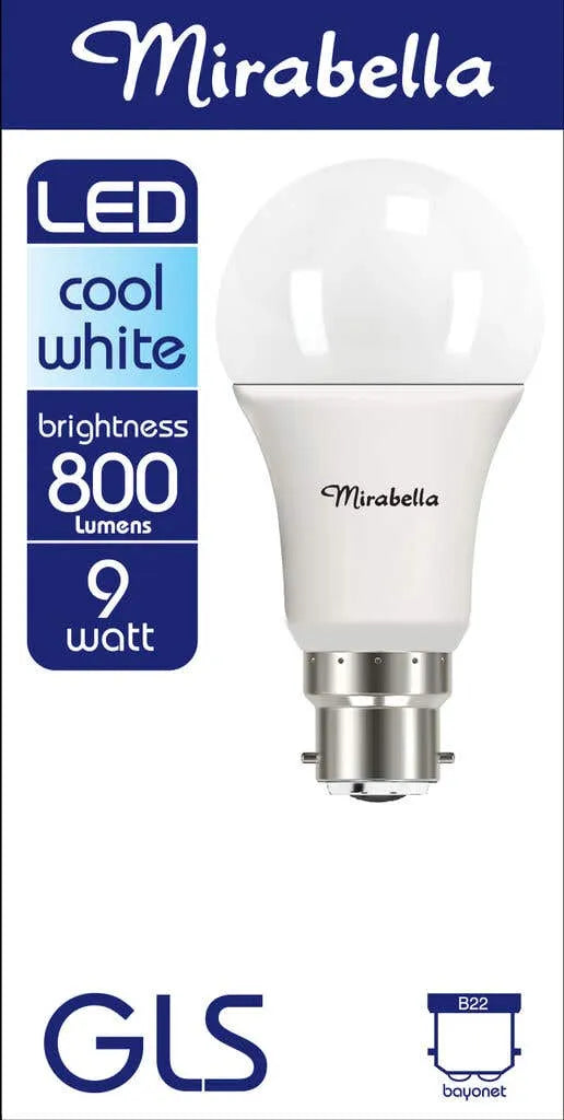 Mirabella LED Gloss Globe 9W BC Cool White
