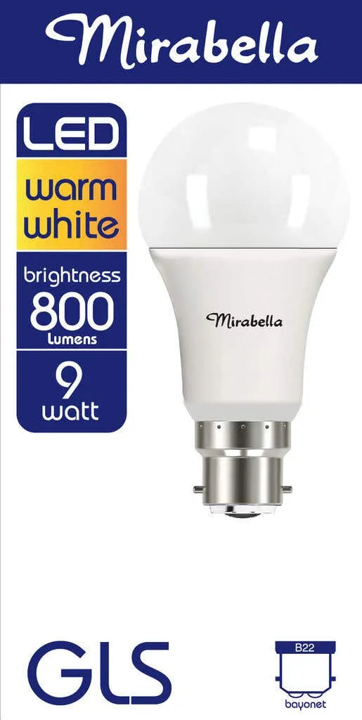 Mirabella LED Gloss Globe 9W BC Warm White
