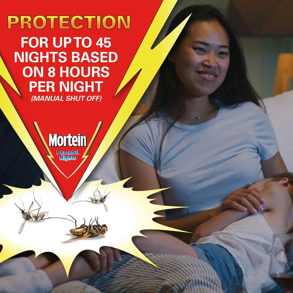 Mortein Peaceful Nights Automatic Plug in Refill Mosquito & Fly Repellent 2.57ml
