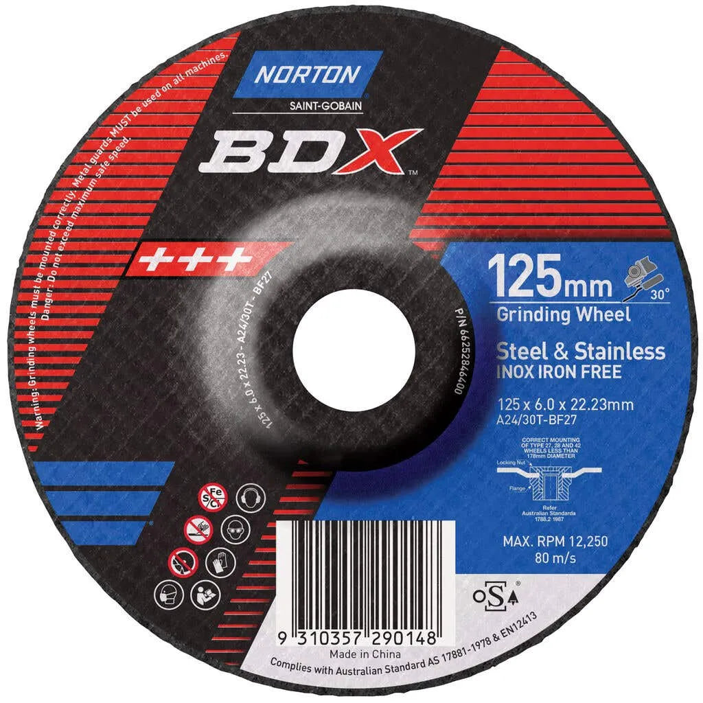 Norton BD x Grinding Wheel 125 x 6.0 x 22.23mm