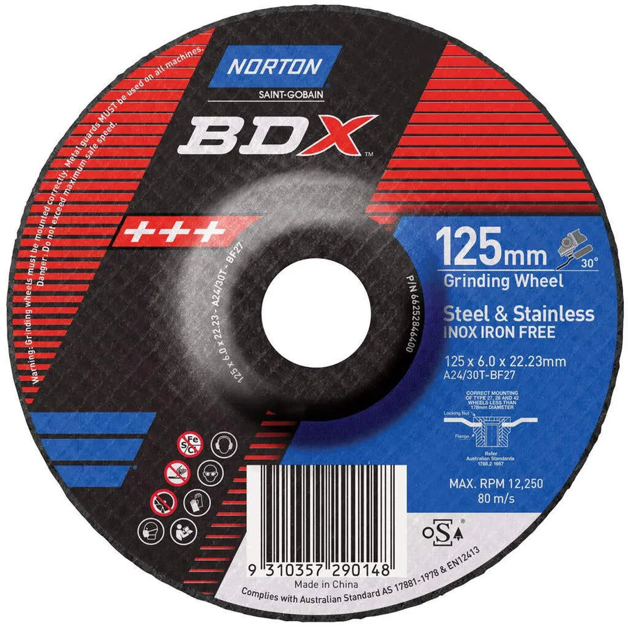 Norton BD x Grinding Wheel 125 x 6.0 x 22.23mm
