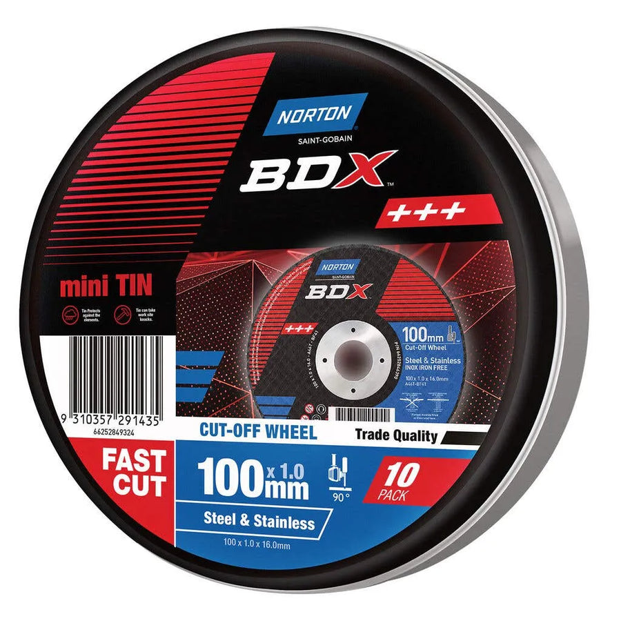 Norton Mini TIN Cut-Off Wheel 100 x 1.0 x 16mm - 10 Pack