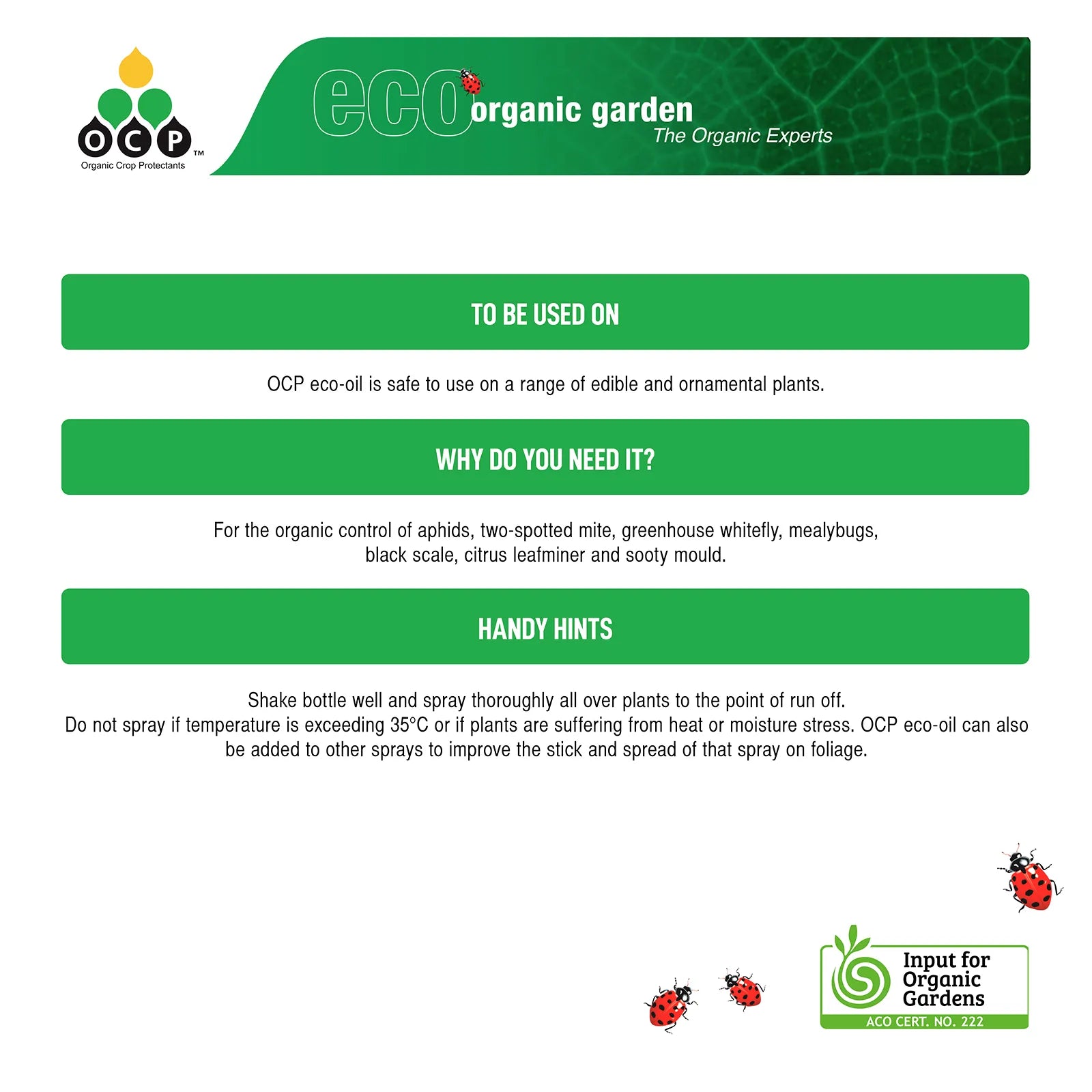 OCP Eco-Oil Ready to Use 750ml