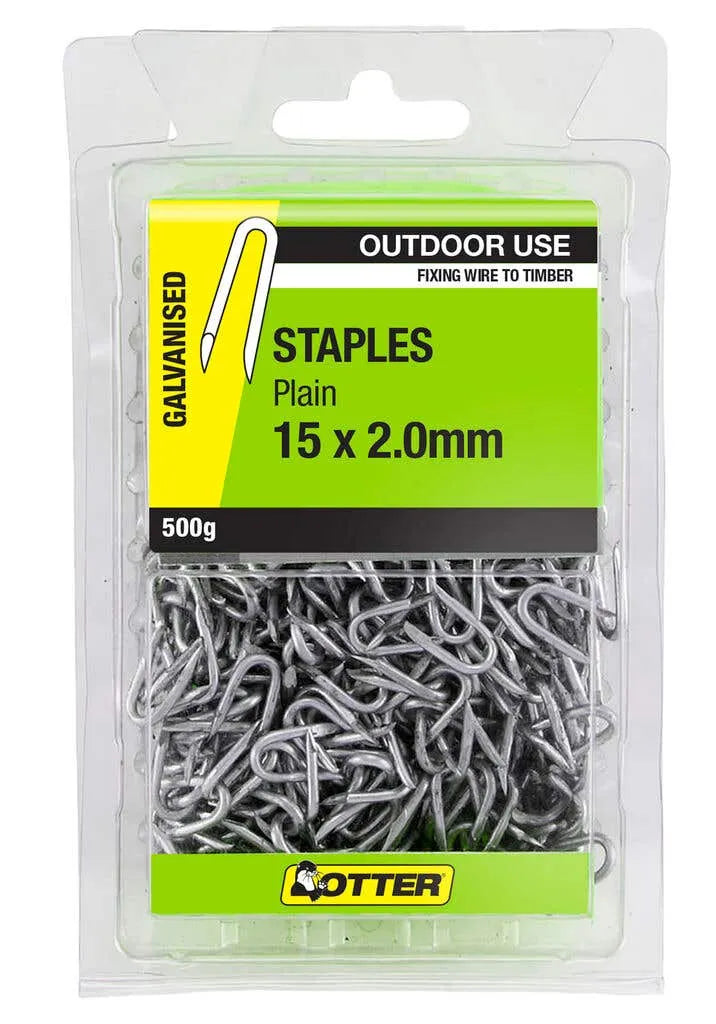 Otter Galvanised Staples 15 x 2.00mm 500g