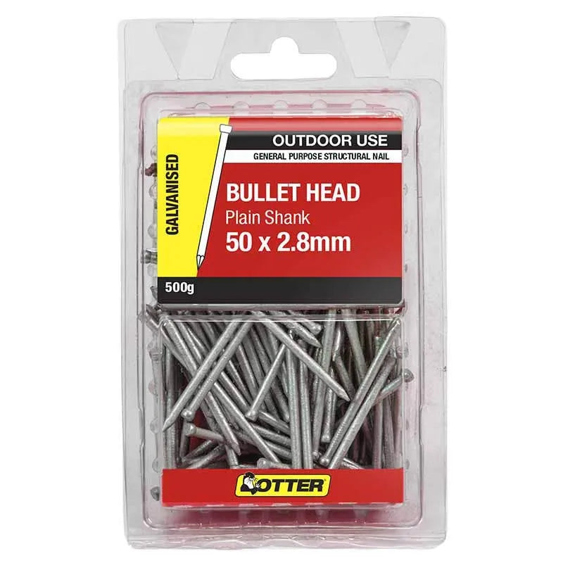 Otter Nail Bullet Head Galvanised 50 x 2.80mm (500g)
