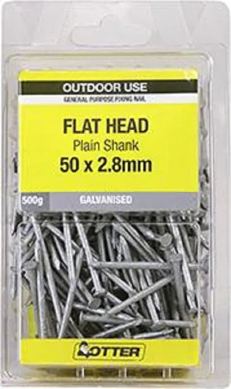 Otter Nail Flathead Galvanised 50 x 2.80mm (500g)