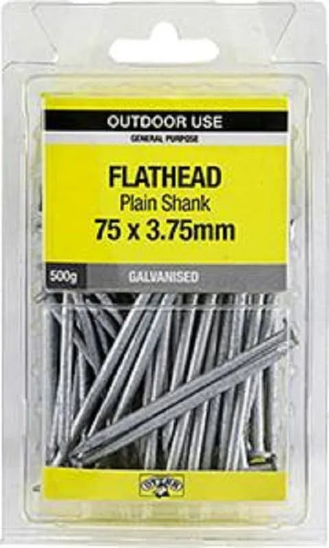 Otter Nail Flathead Galvanised 75 x 3.75mm (500g)
