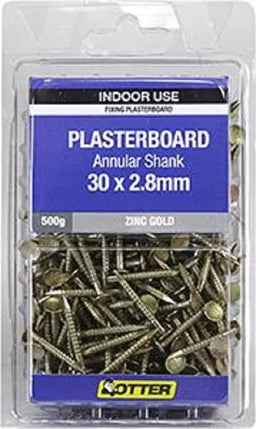 Otter Nail Plasterboard Annular Zinc Plated 30 x 2.80mm (500g)