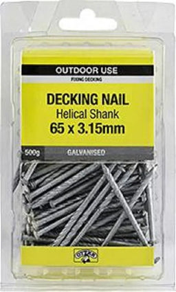 Otter Nail Titadeck Helical Galvanised 65 x 3.15mm (500g)