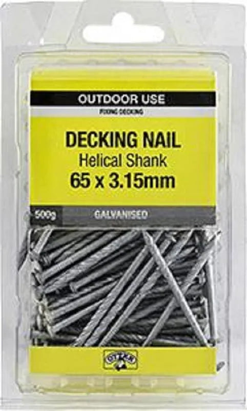Otter Nail Titadeck Helical Galvanised 65 x 3.15mm (500g)