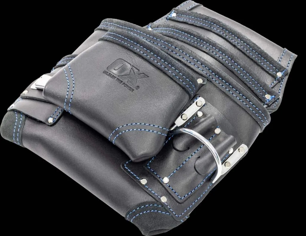 Ox 8 Pocket Leather Tool Pouch Black