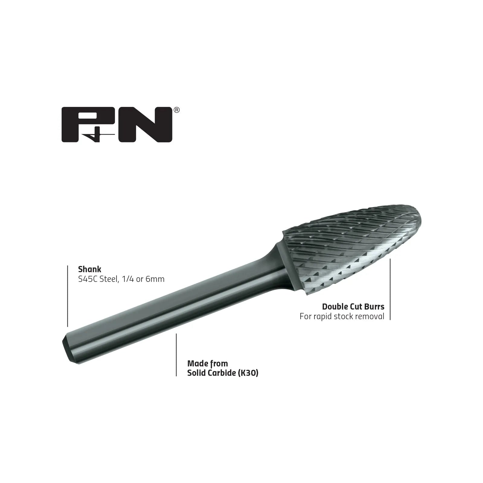 P&N Carbide Burr Tree Radius 12 x 25mm