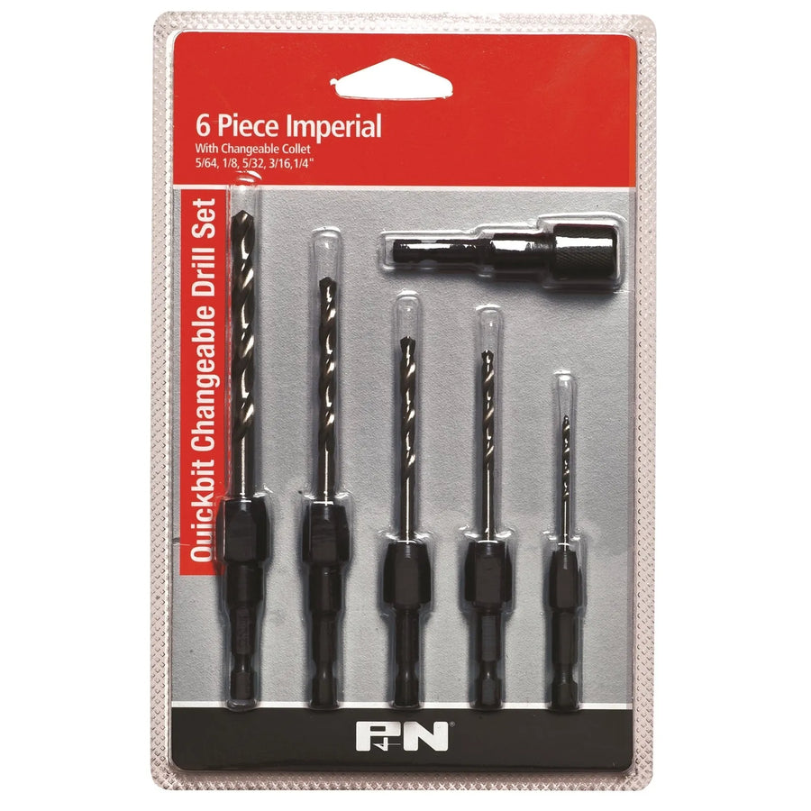 P&N Quickbit Changeable Drill Set Imperial - 6 Piece