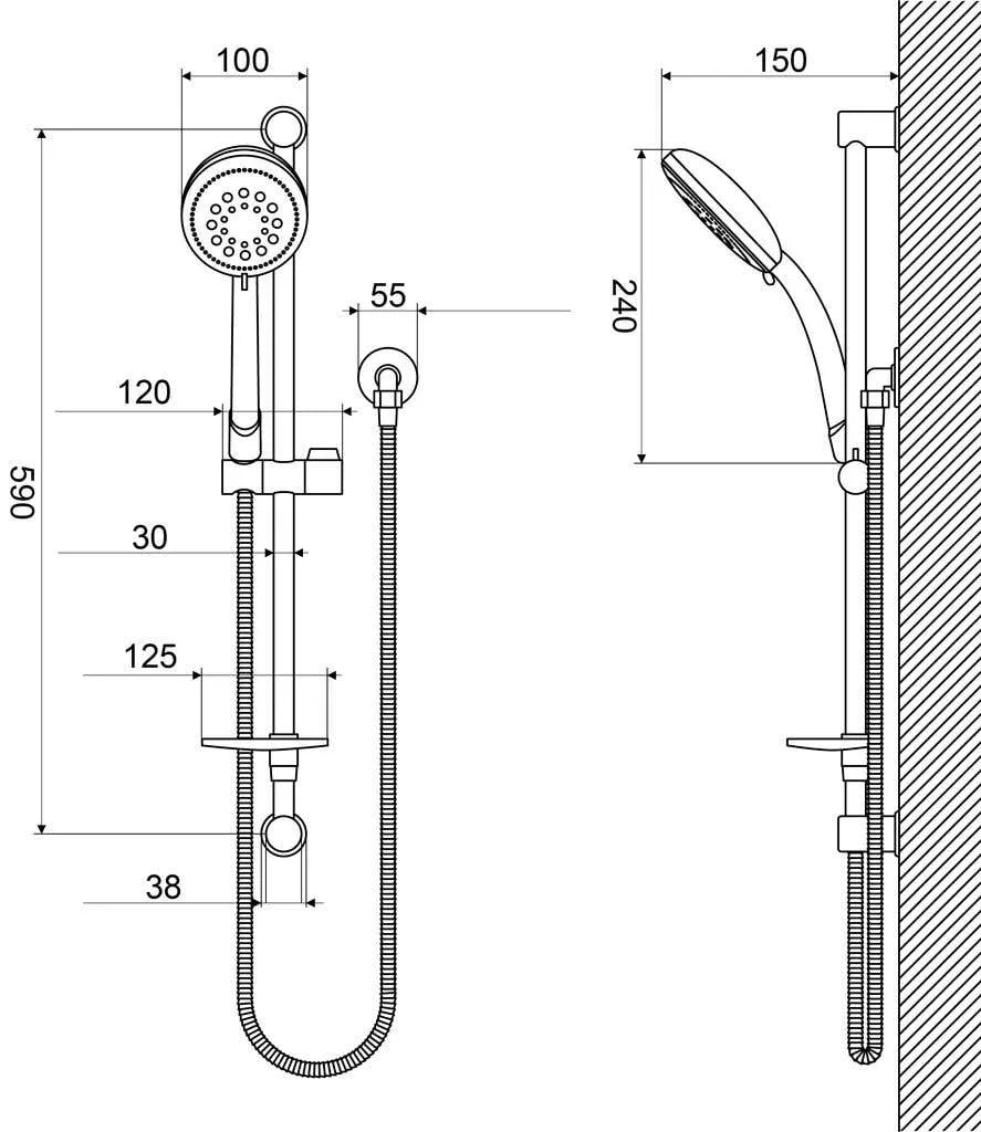 Paramount 5 Function Shower Rail