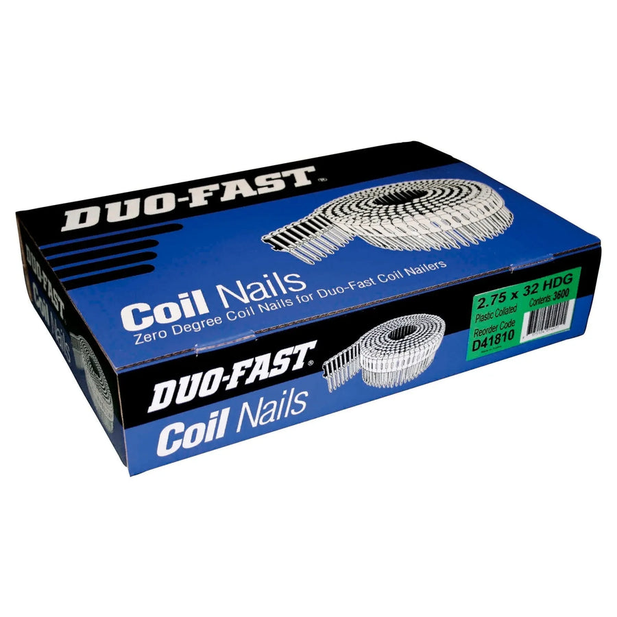 Paslode 32 x 2.7mm Duo-Fast Hot Dipped Galvanised PNeumatic Plastic Collated Coil Nail - 3600 Pack