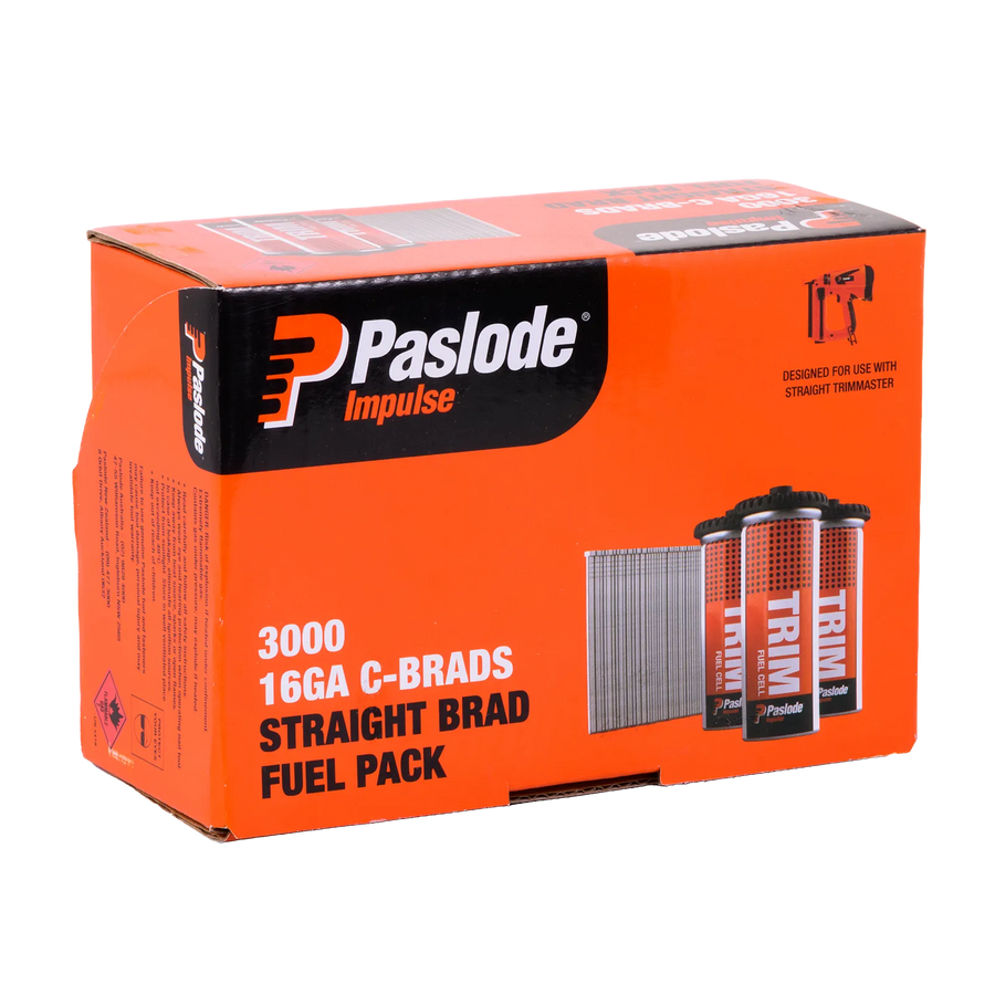 Paslode 50 x 1.6mm C50 Impulse Brad With Fuel - 3000 Pack