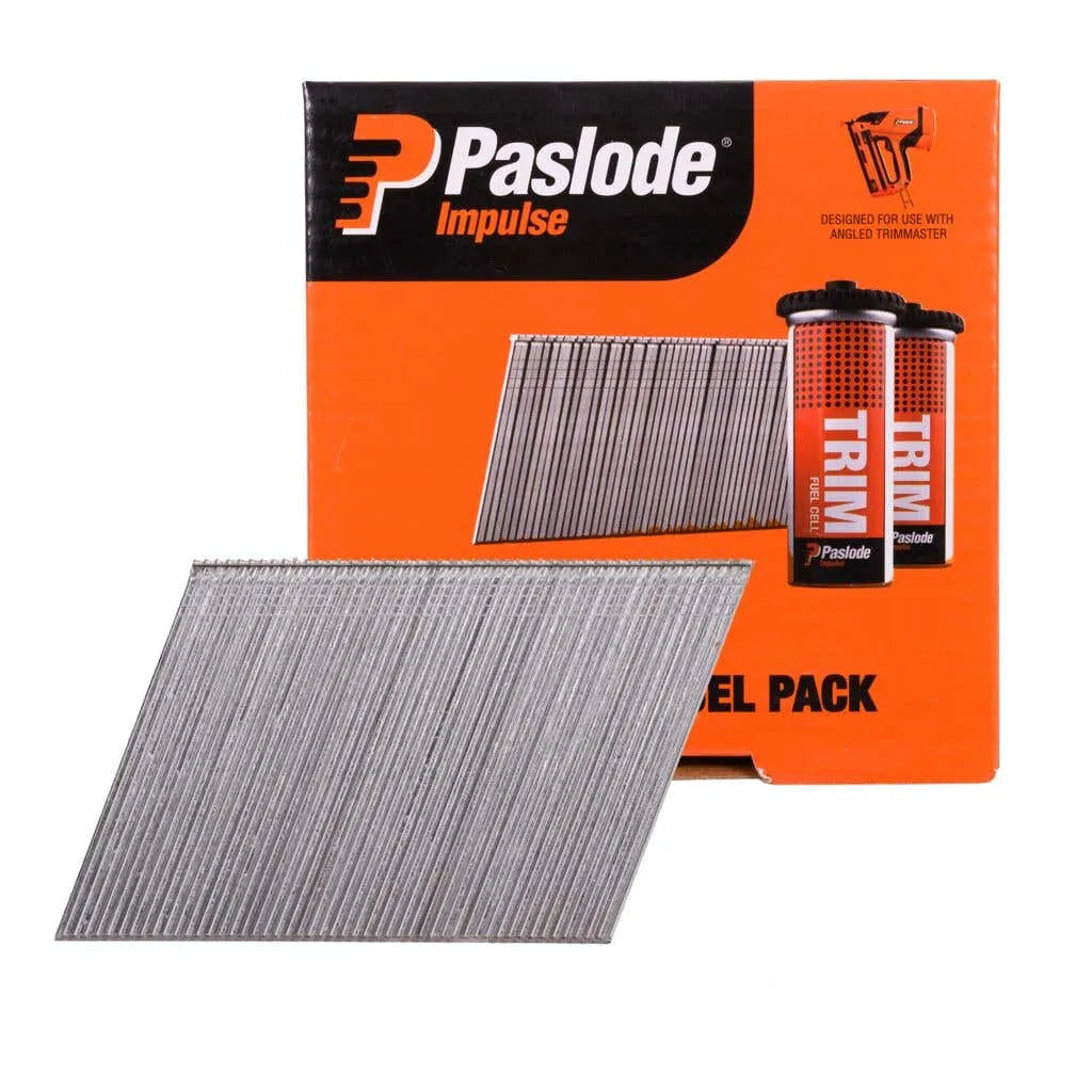 Paslode Impulse 65 x 1.6mm 20Deg - Box of 2000 Brads + 2 Fuel Cells
