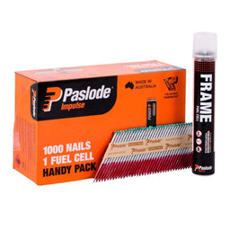 Paslode Impulse Nails 75 x 3.06mm - Box of 1000 Nails + 1 Fuel Cell