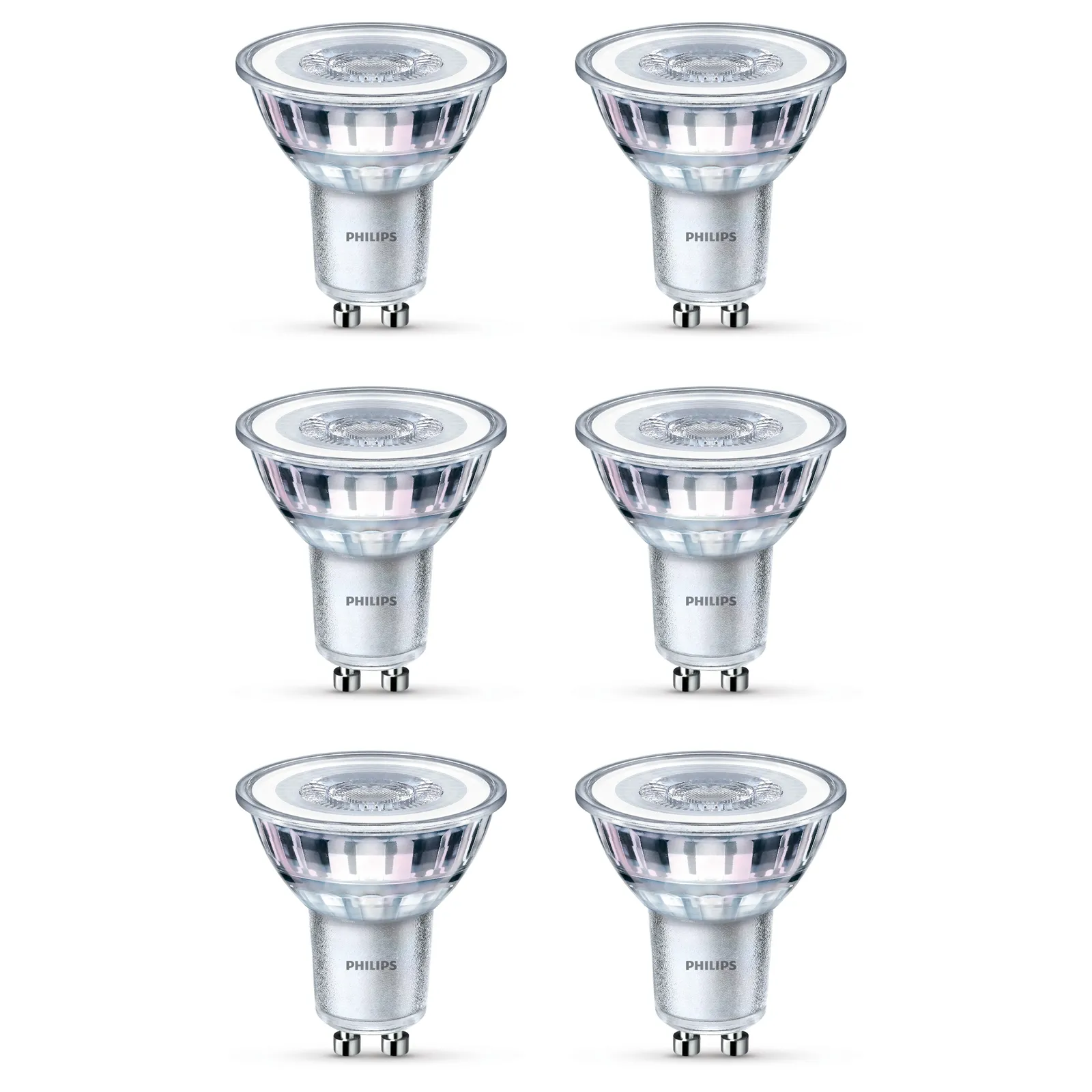 Philips GU10 LED 410Lm Warm White 4.6W Spot - 6 Pack