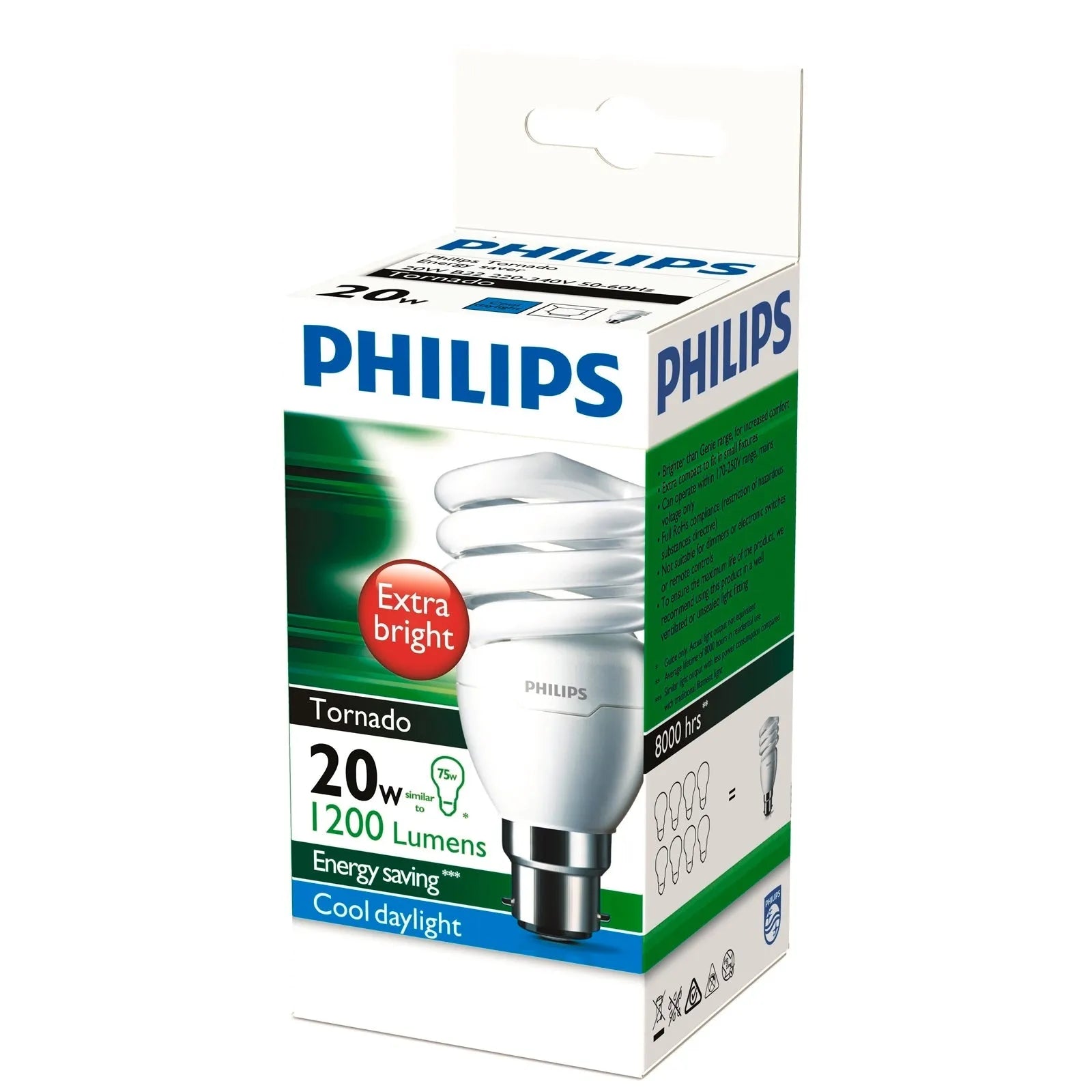 Philips Tornado Globe CFL 20W BC Cool Daylight