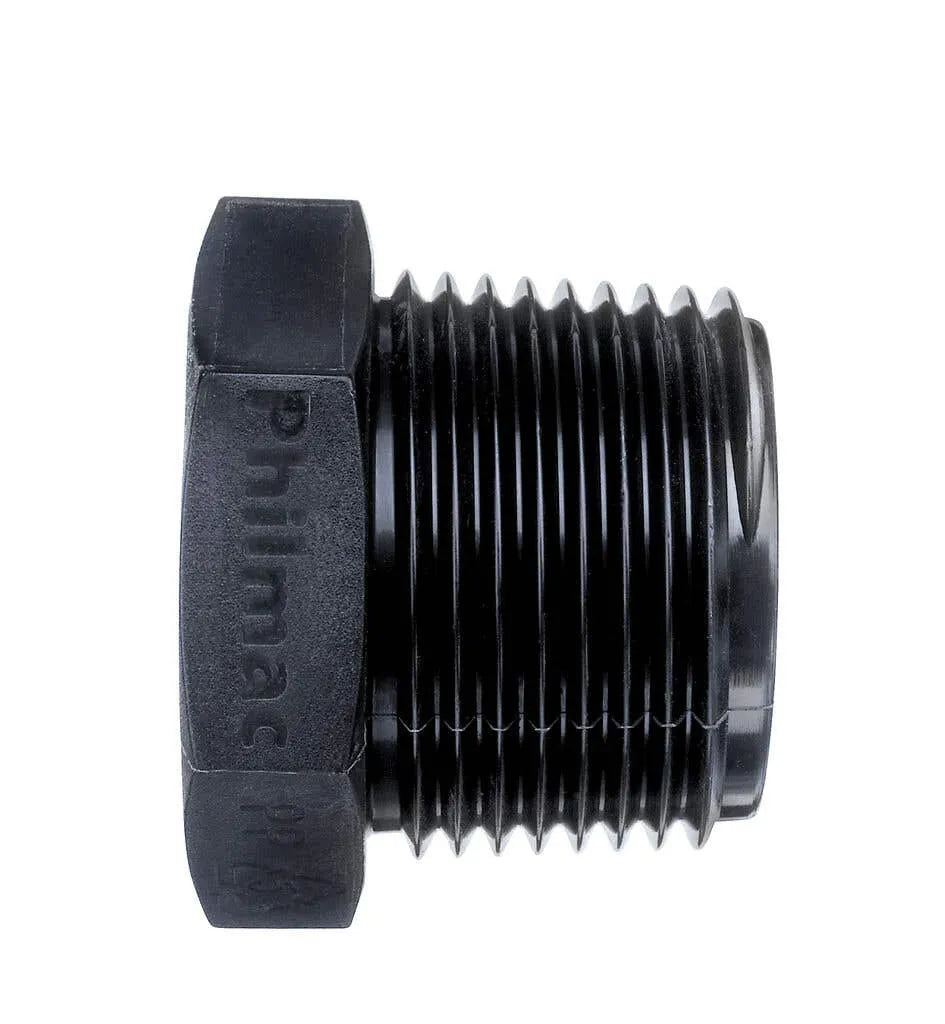 Philmac BSP Threaded Plug End Poly 1-1/4"