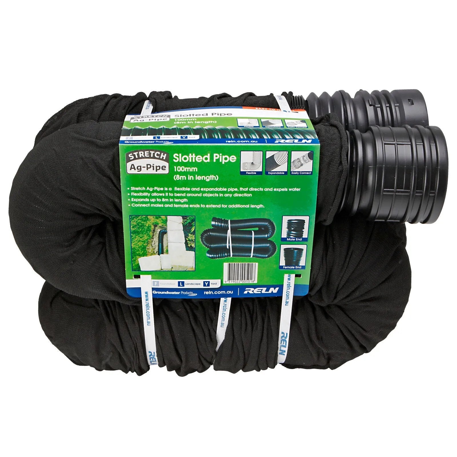 Pipe Drain Slot W/S 100X8M Stretch Drain