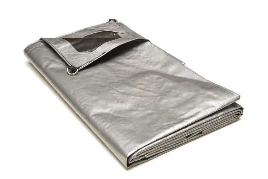 Polytuf Extra Heavy Duty D-Ring Tarp Silver/Black 1.8 x 2.4m