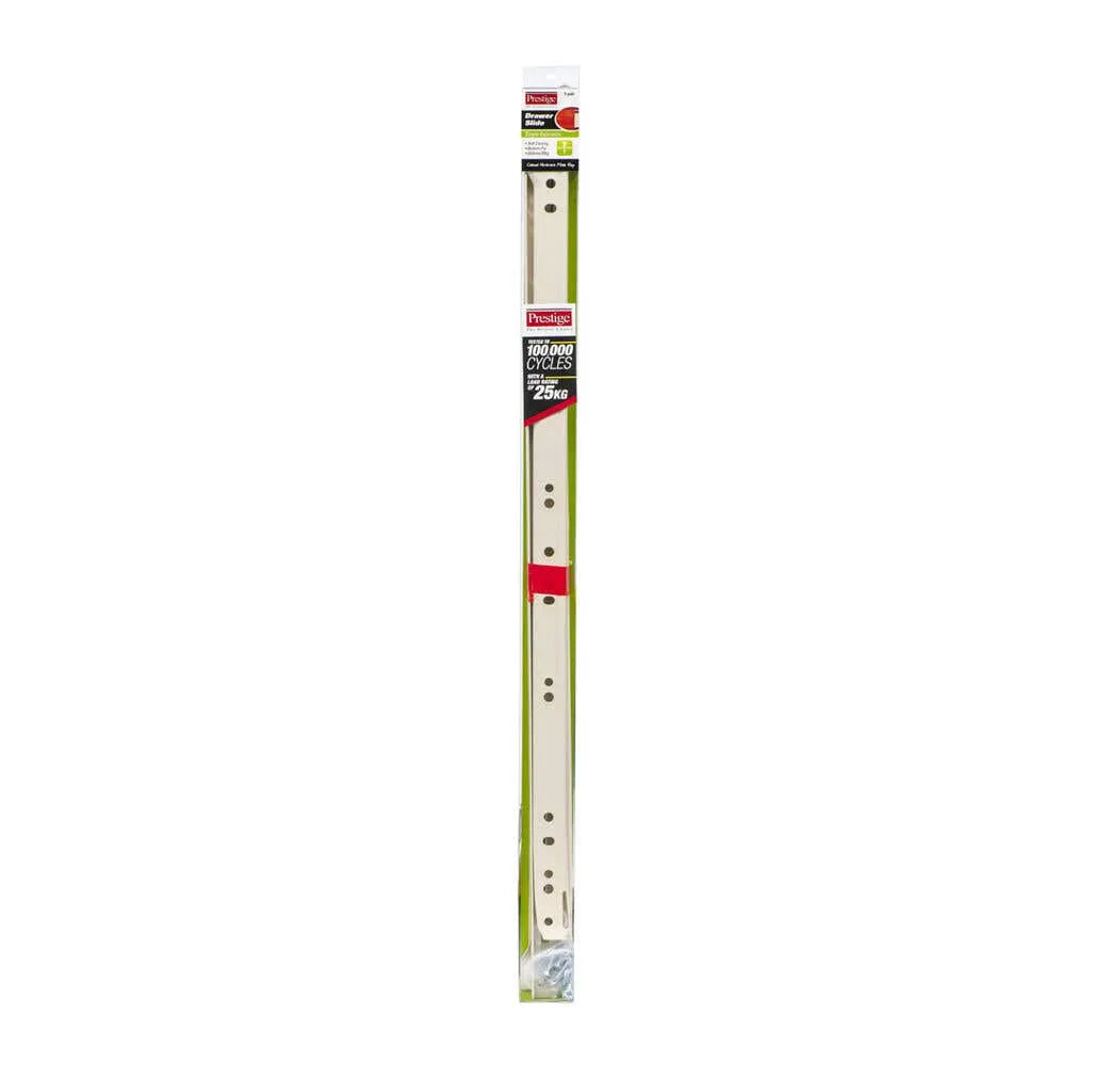 Prestige Drawer Slide Metal White 550mm - 2 Pack