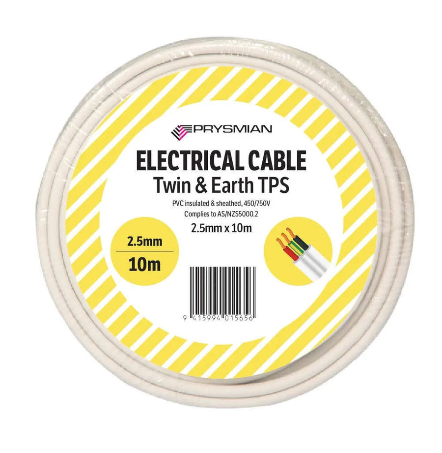 Prysmian Twin & Earth Cable TPS White 2.5mm x 10m