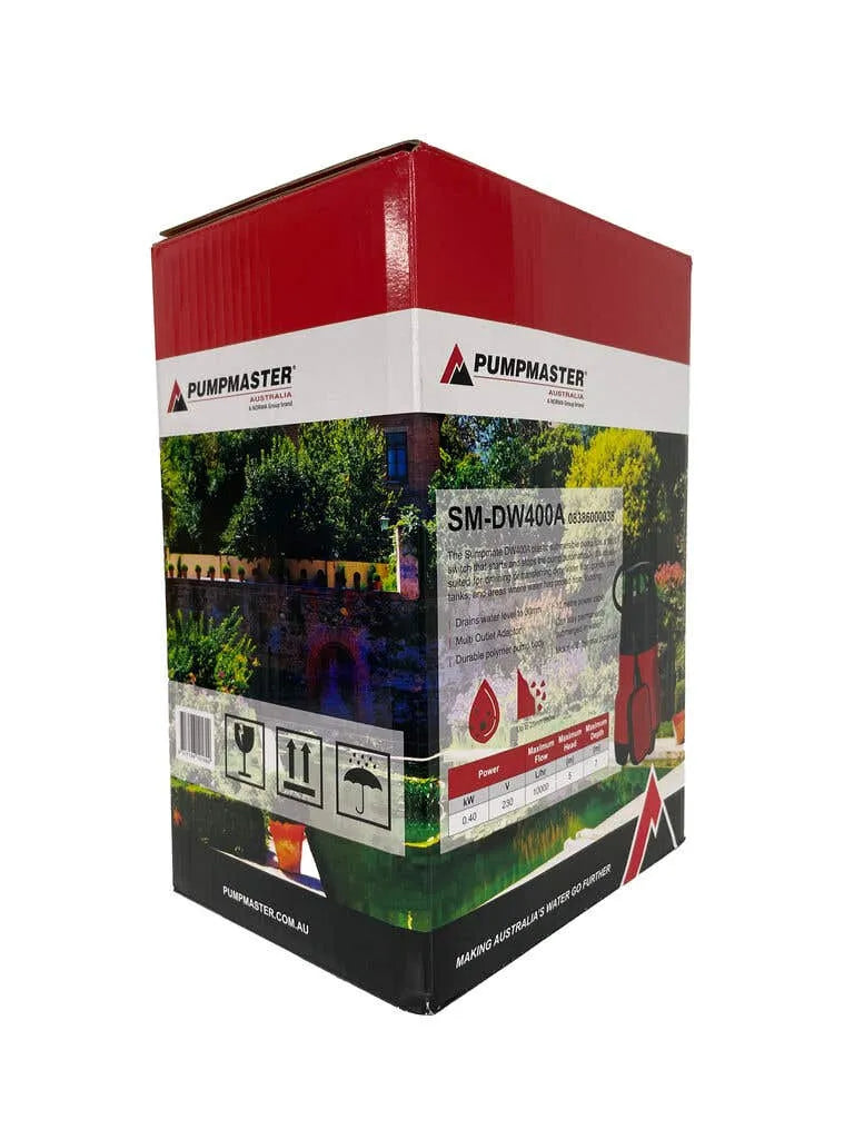 Pumpmaster 0.4kW Dirty Water Submersible Drainer Pump DW400