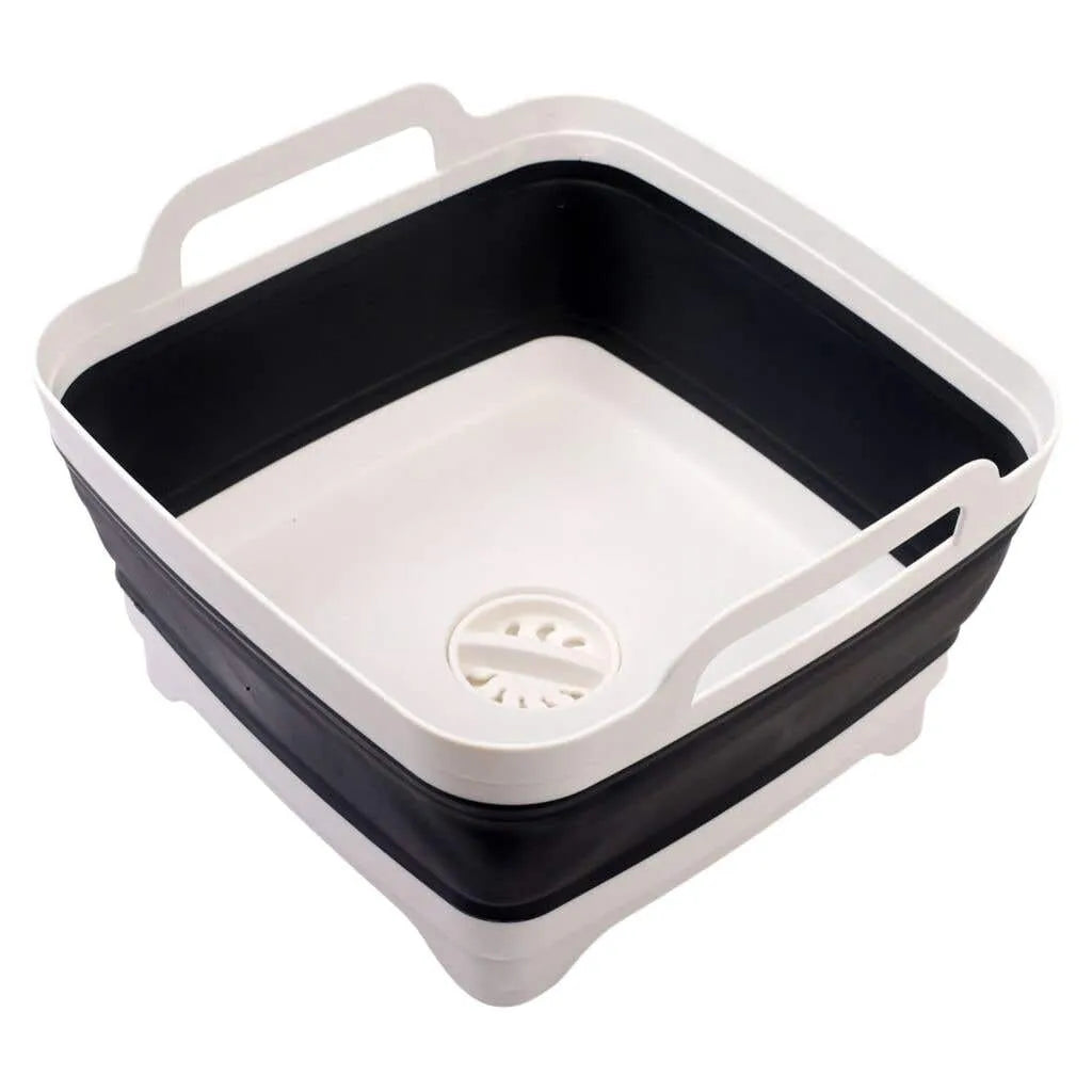 Queen Collapsible Sink Bowl Grey & White 10L