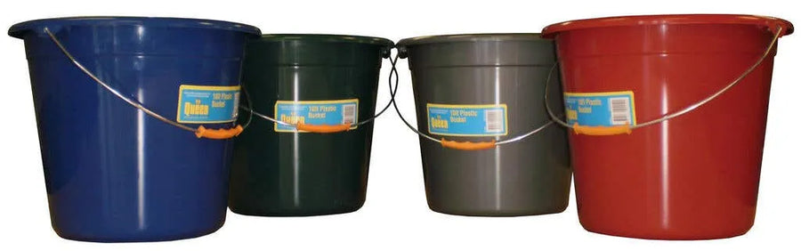 Queen Plastic Bucket with Metal Handle Assorted Colours 10L