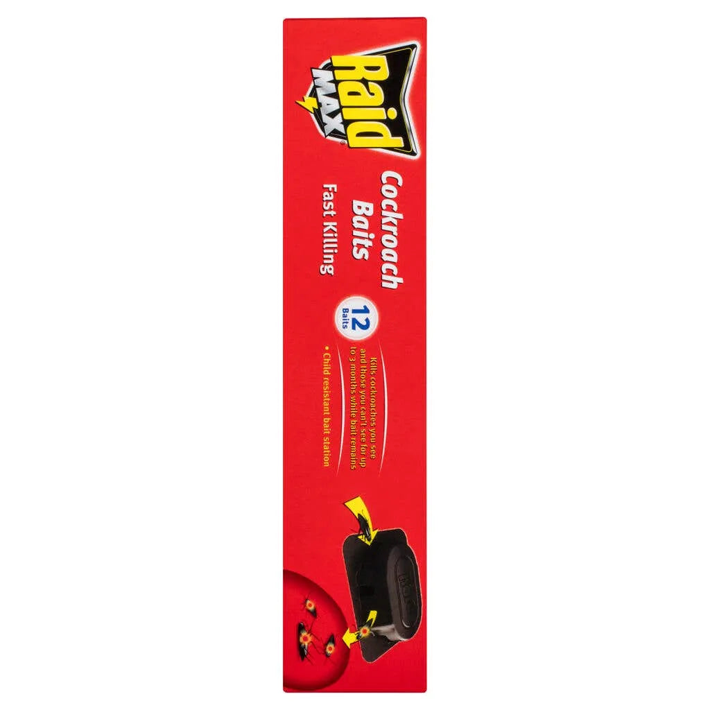 Raid Max Cockroach Child Resistant Bait Station - 12 Pack