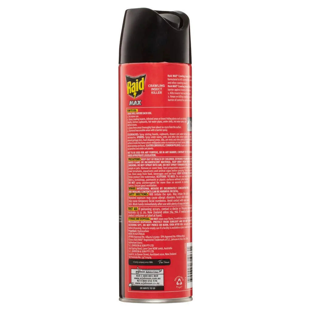 Raid Max Crawling Insect Spray Killer 375g