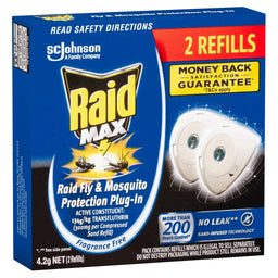 Raid Max Fly & Mosquito Indoor Protection Plug in Refill 4.2g