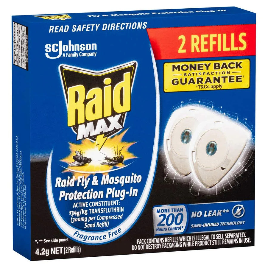 Raid Max Fly & Mosquito Indoor Protection Plug in Refill 4.2g