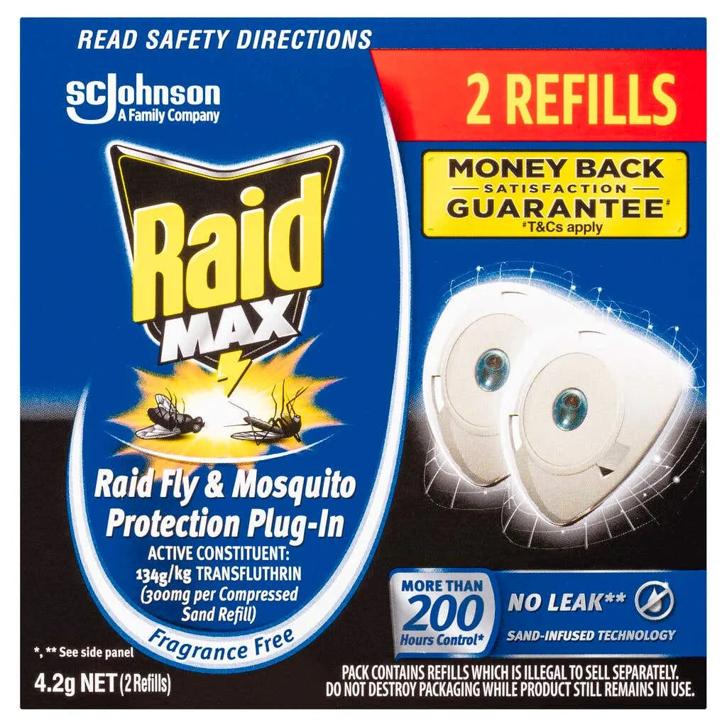 Raid Max Fly & Mosquito Indoor Protection Plug in Refill 4.2g