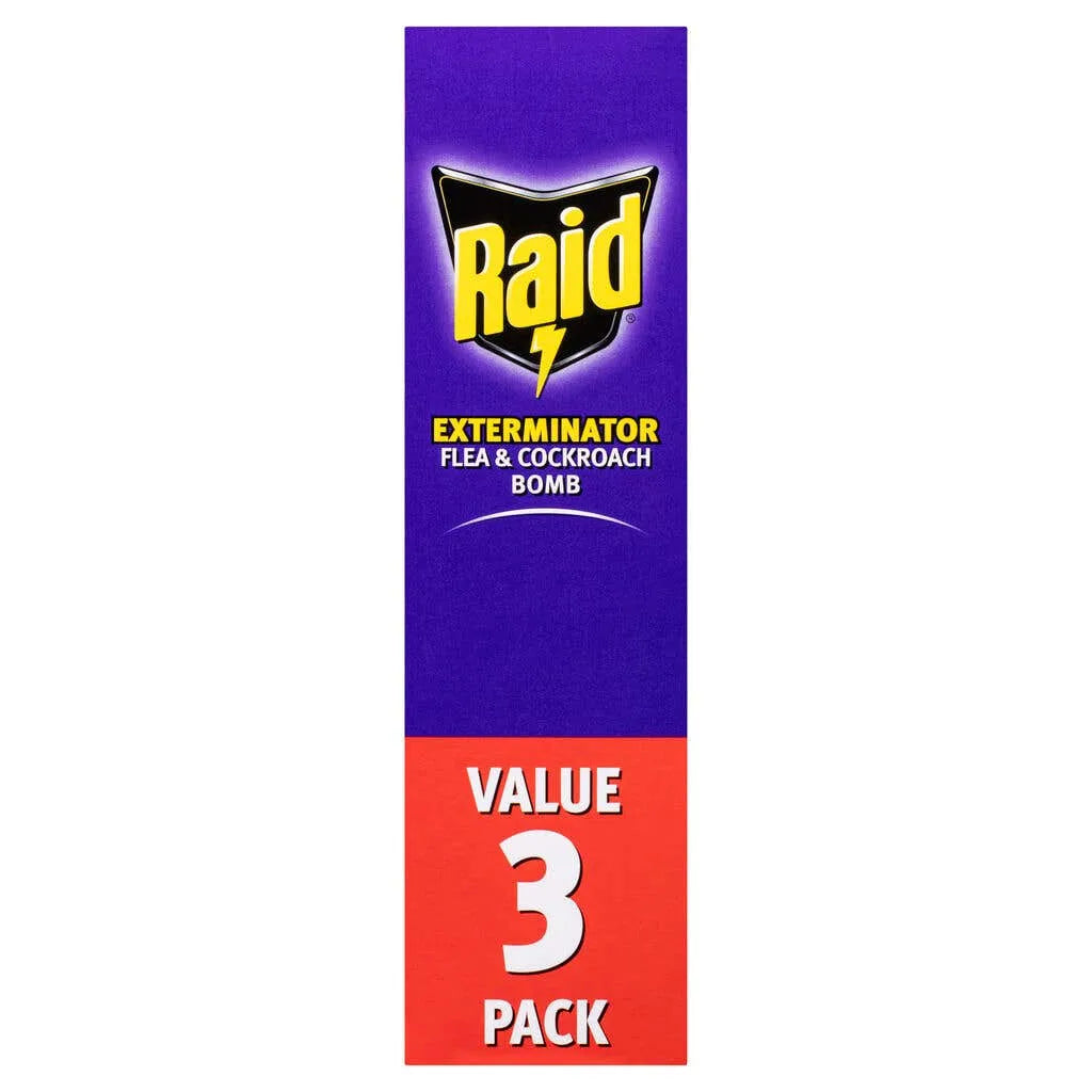 Raid Pest Exterminator Bug & Insect Bomb 160g - 3 Pack