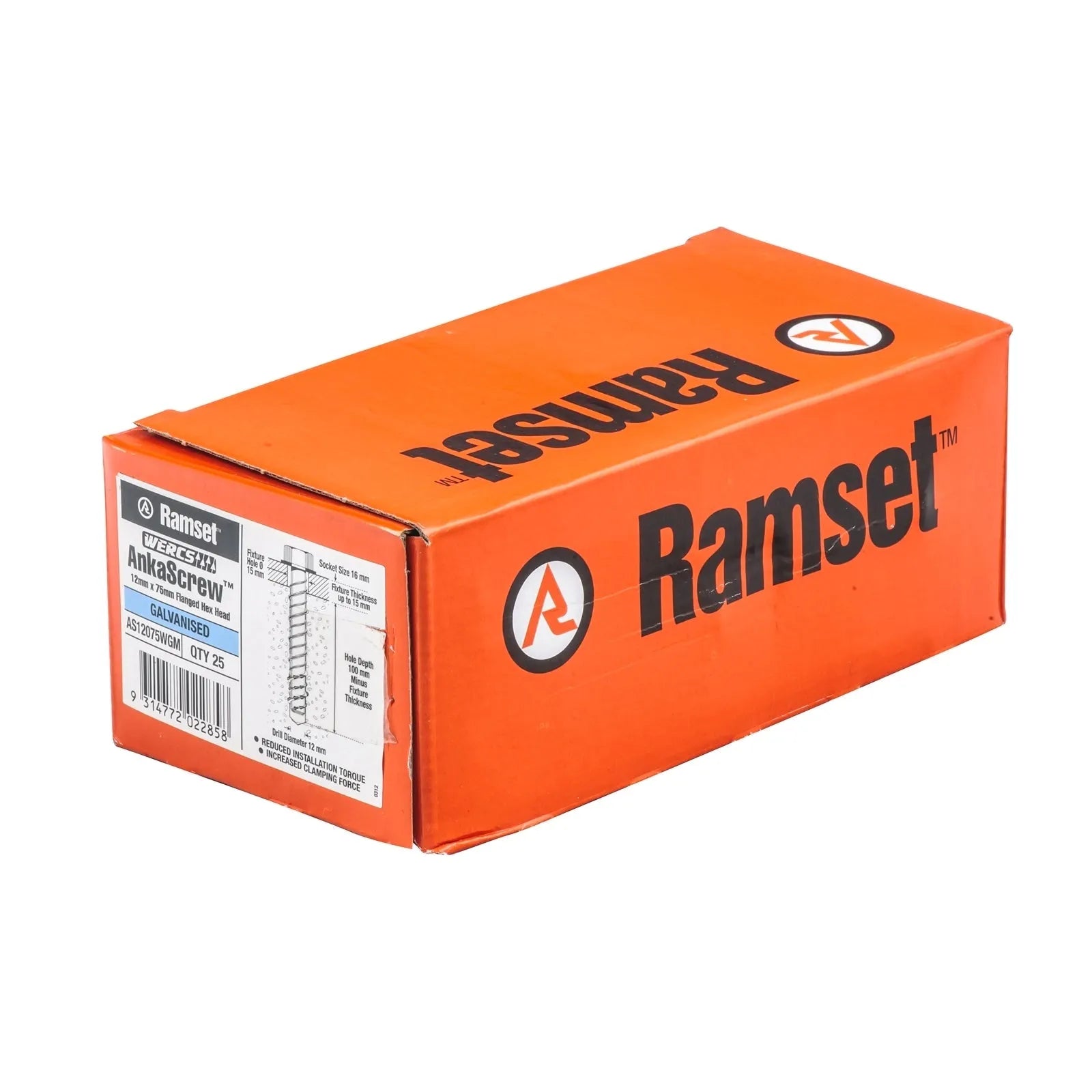 Ramset Ankascrew Galv Flanged Hex 12 x 75mm