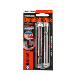 Ramset Dynabolt Plus Hex Head Stainless Steel 10 x 100mm - 2 Pack