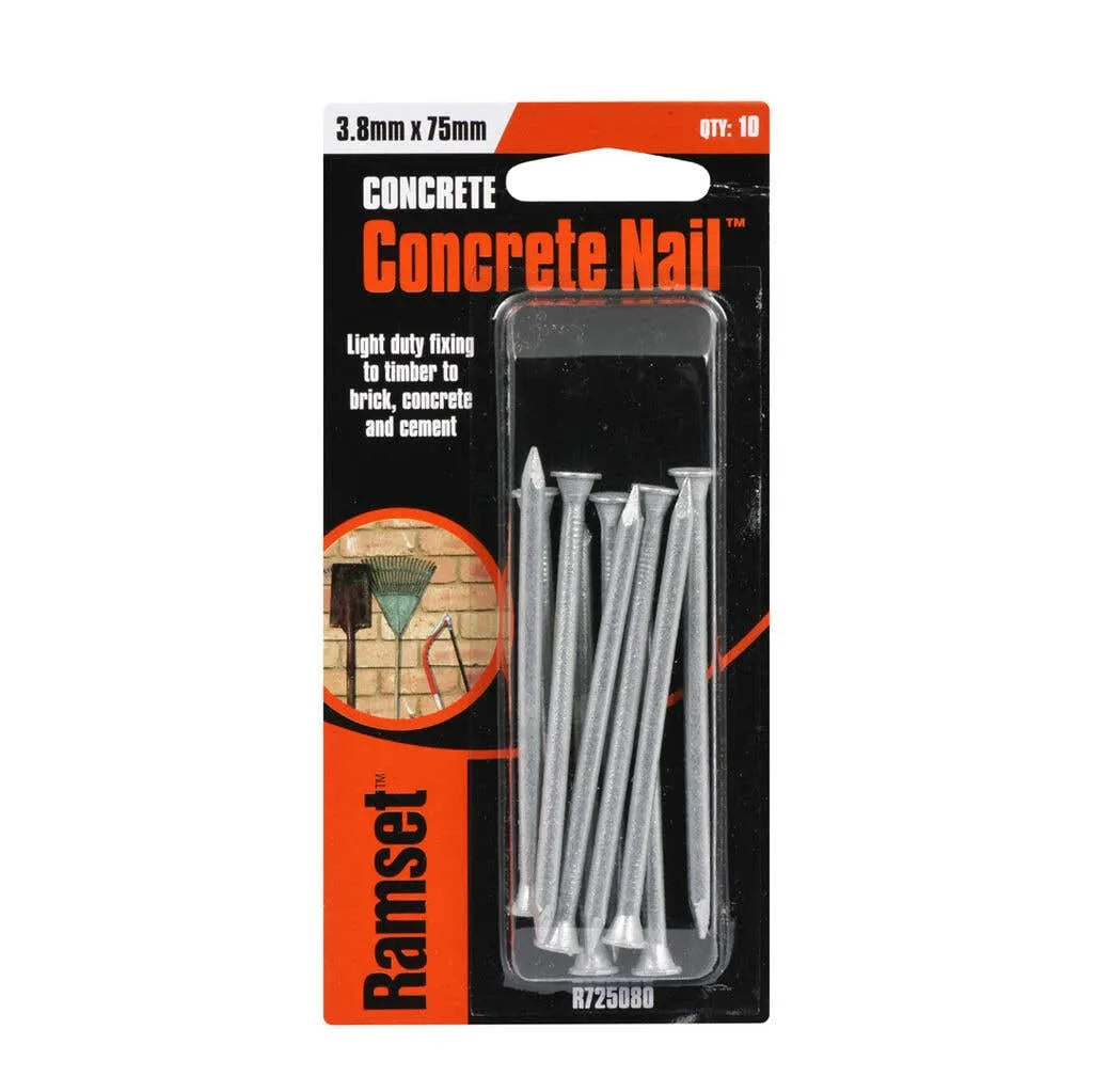 Ramset Nail Concrete 3.8 x 75mm (10pk)