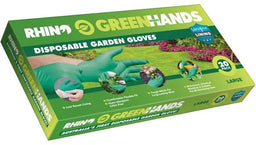 Rhino Greenhands Disposable Garden Gloves Large - 20 Pack