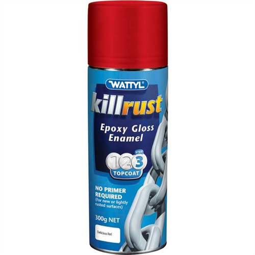 Wattyl Killrust Spray Gloss Enamel Black 300g